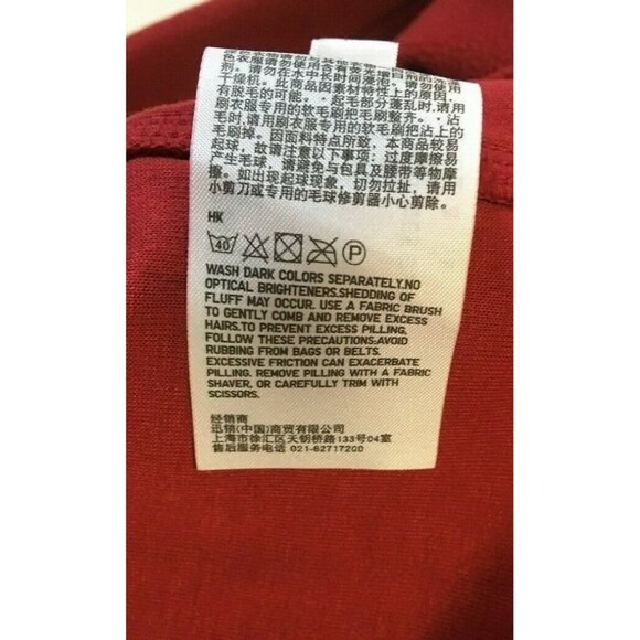 Uniqlo Women Fleece Jacket Sweater 1/4 Zip Size M Burgundy Lightweight Pullover - Picture 8 of 8